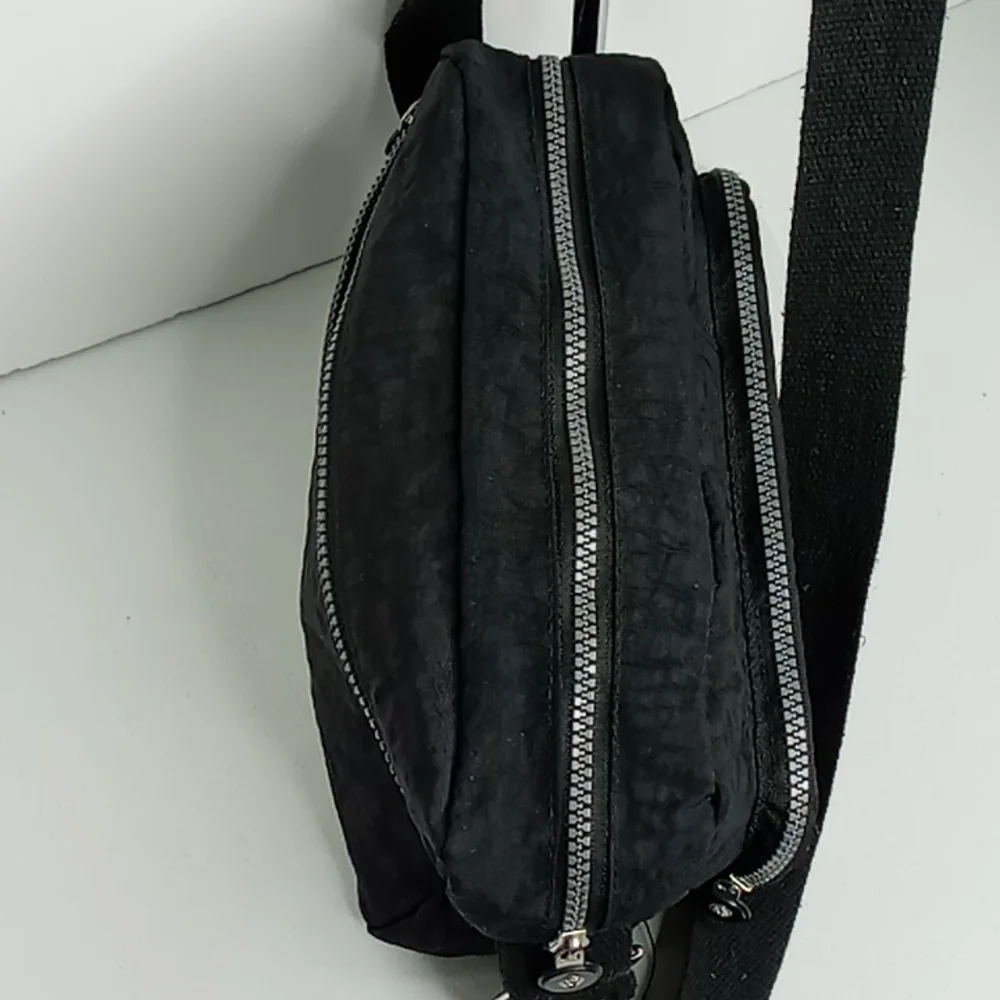 SPORT - Black Crossbody/Fanny Pack- Black Water Resistant - Large Travel Size